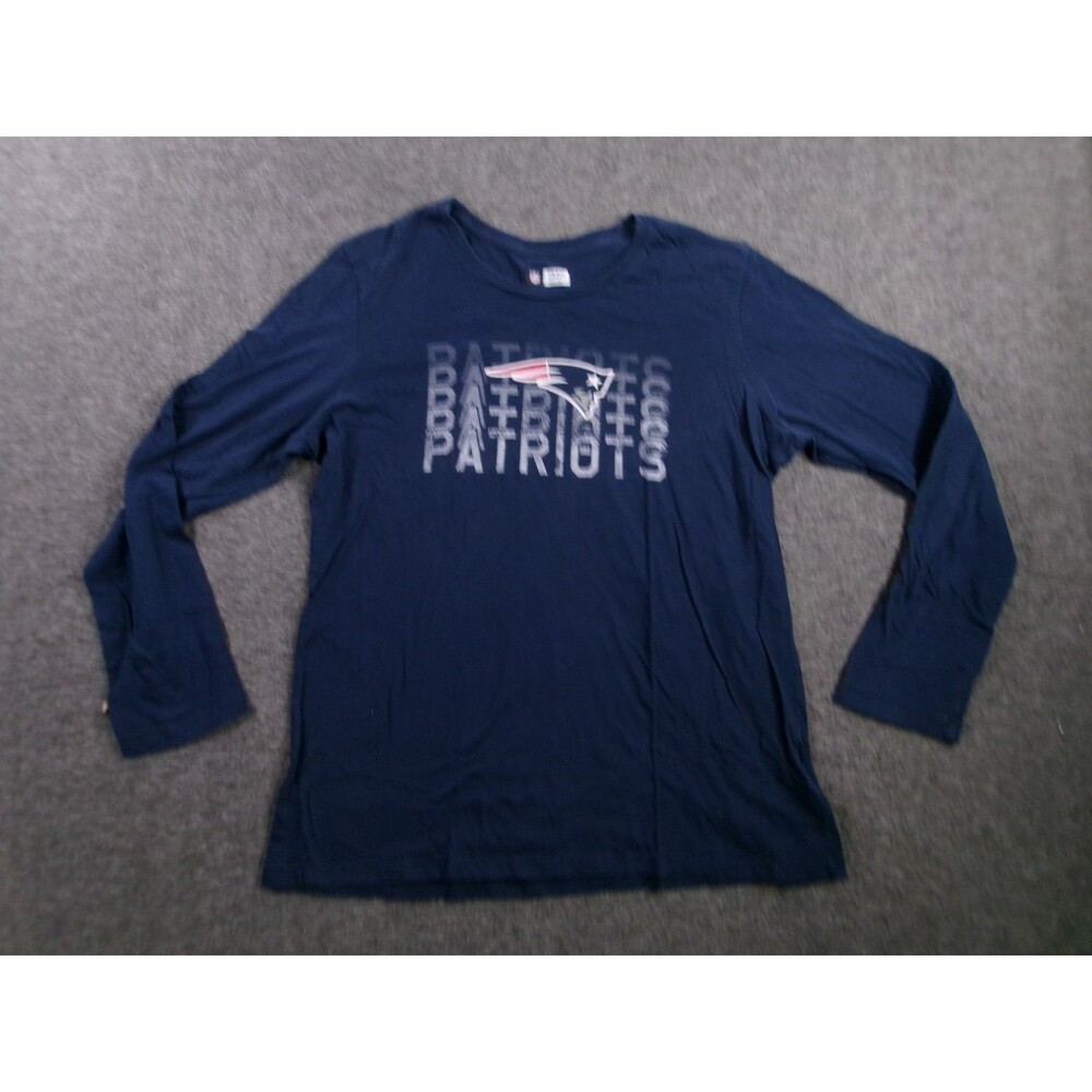 New England Patriots Top Womens Extra Large Blue Long Sleeve Football NFL Shirt